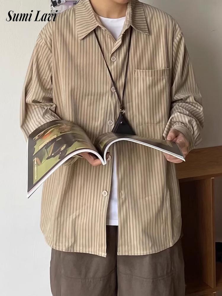 Corduroy Button Up Shirt Men - قمصان رجالية أنيقة بأكمام طويلة من