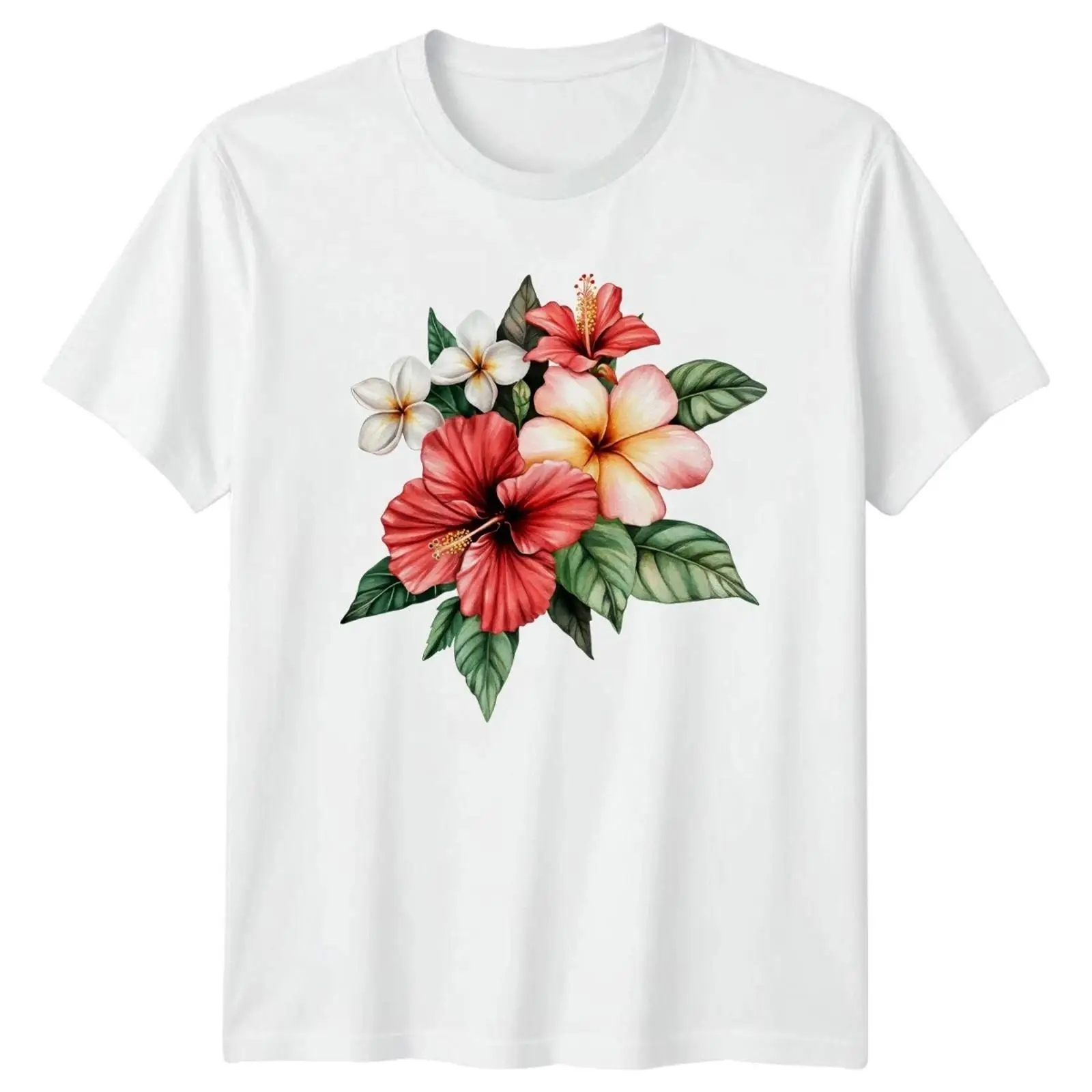 Vintage Hawaiian Floral Shirt - تي شيرت رجالي ونسائي بتصميم زهور