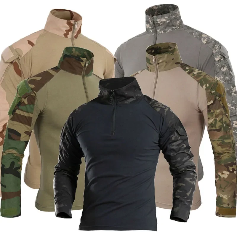 Tactical Military Shirt Cargo - قمصان قتالية مقاومة للاهتراء ، قمم