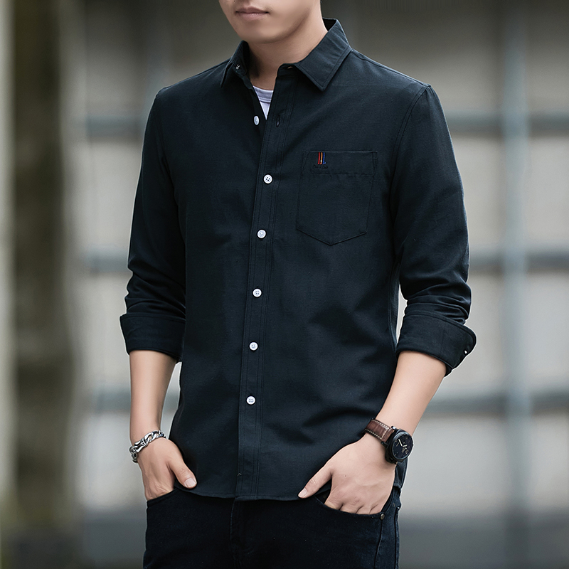 Mens Linen Shirt Long Sleeve - سترة رياضية بأكمام طويلة للرجال قمصان