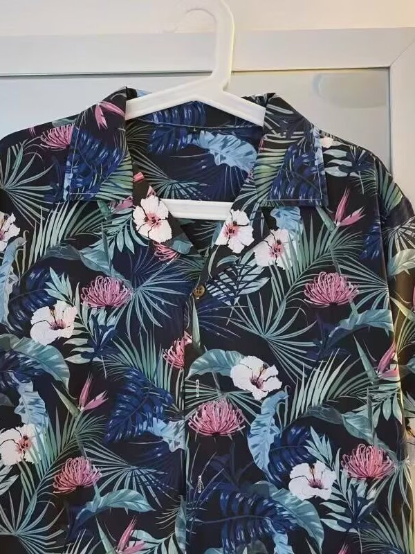 قميص تايلاندي عتيق الطراز بنقش - مراجعة Vintage Hawaiian Floral Shirt وسعره