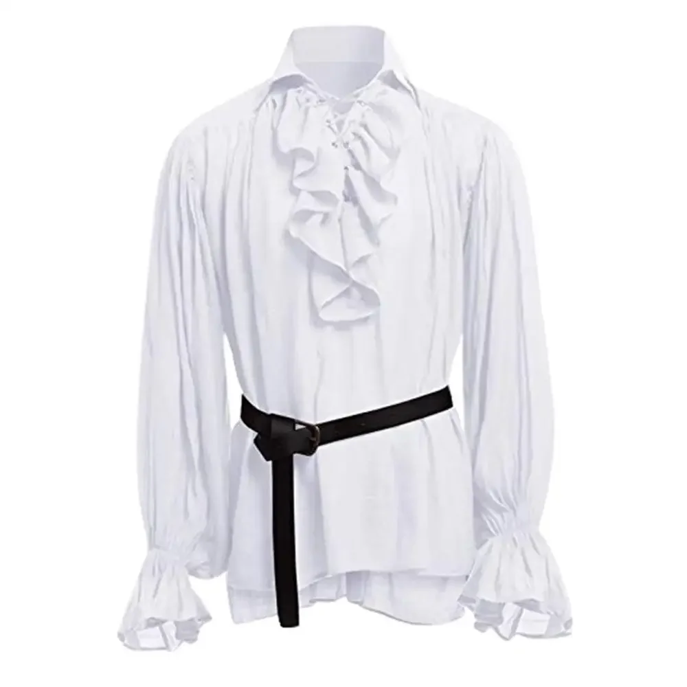 قمصان رجالية بتصميم القرون الو - مراجعة Medieval Gothic Lace Up Pirate Shirt وسعره