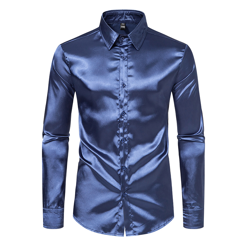 قمصان رجالية فاخرة من الساتان  - مراجعة Mens Satin Silk Dress Shirt وسعره