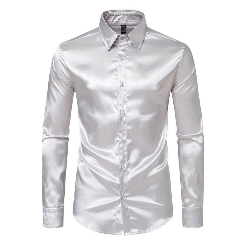 قمصان رجالية فاخرة من الساتان  - مراجعة Mens Satin Silk Dress Shirt وسعره