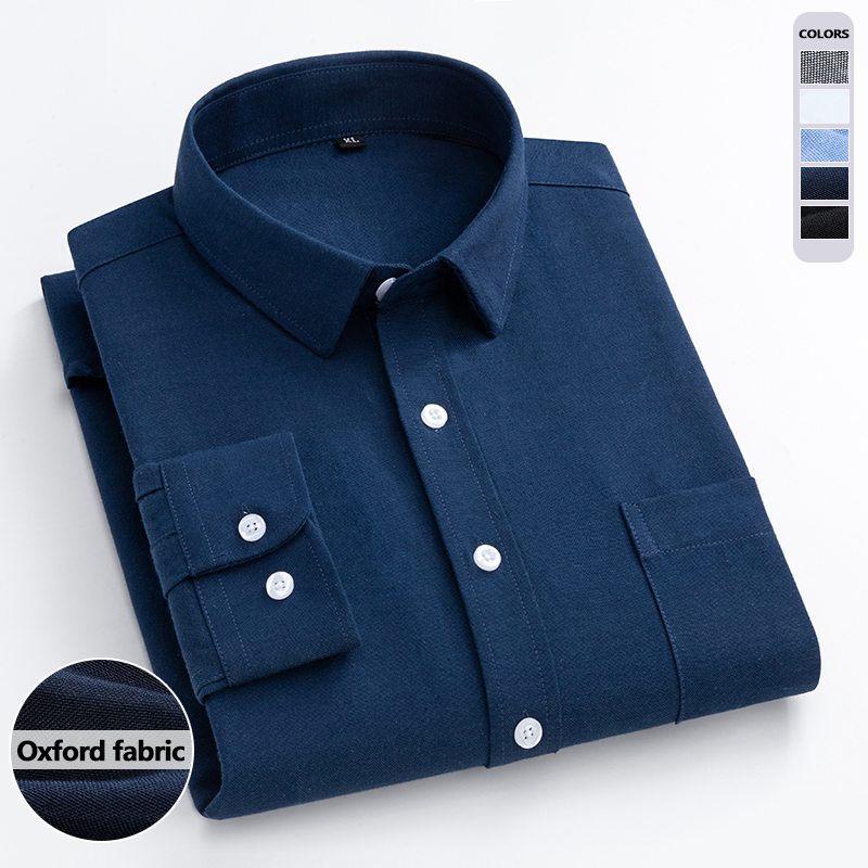 الأزرق الداكن أكسفورد قميص الر - مراجعة Oxford Cotton Casual Shirt Business وسعره