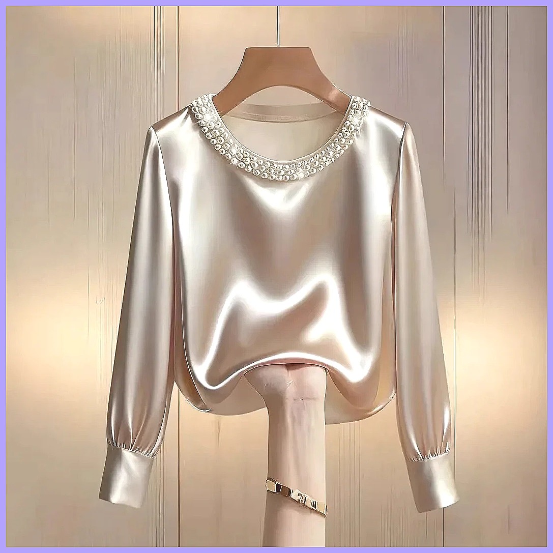بلوزة ساتان أنيقة مزينة بالخرز - مراجعة Shirts وسعره