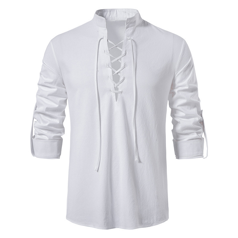 قميص رجالي من القطن والكتان بت - مراجعة Mens Linen Shirt Long Sleeve وسعره