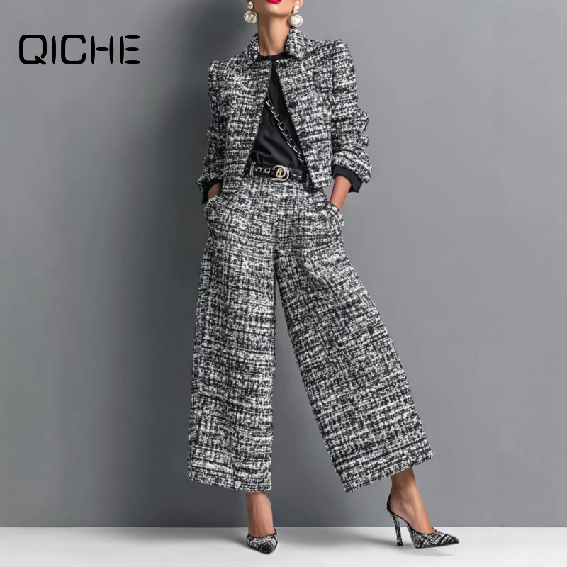 طقم نسائي أوروبي جديد من QICHE - مراجعة Jackets وسعره