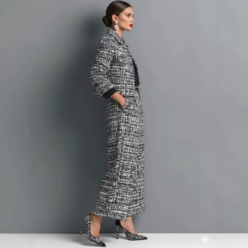 طقم نسائي أوروبي جديد من QICHE - مراجعة Jackets وسعره