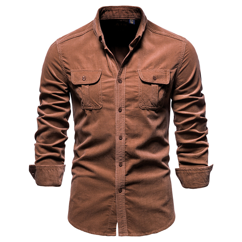 خمر بلون سروال قصير قميص جاكيت - مراجعة Corduroy Button Up Shirt Men وسعره