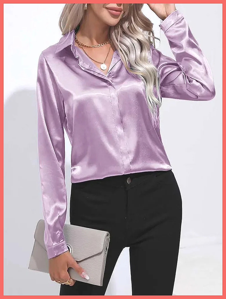 قميص ساتان نسائي لربيع وصيف 20 - مراجعة Shirts وسعره