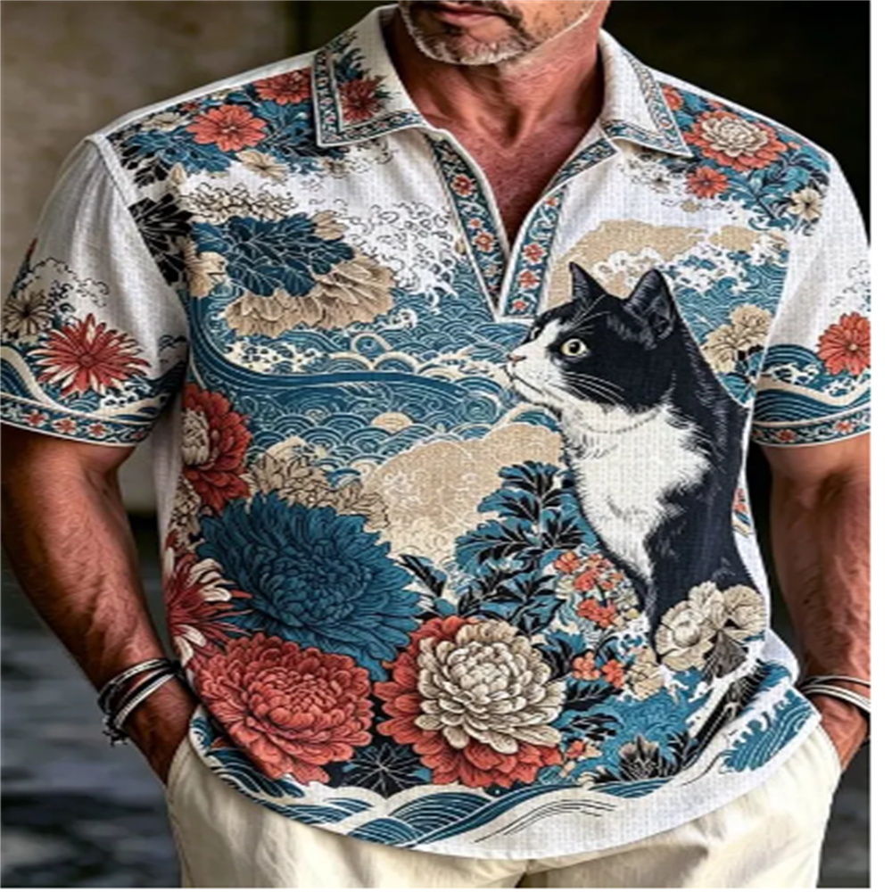 قميص بولو رجالي بأكمام قصيرة ب - مراجعة Vintage Hawaiian Floral Shirt وسعره