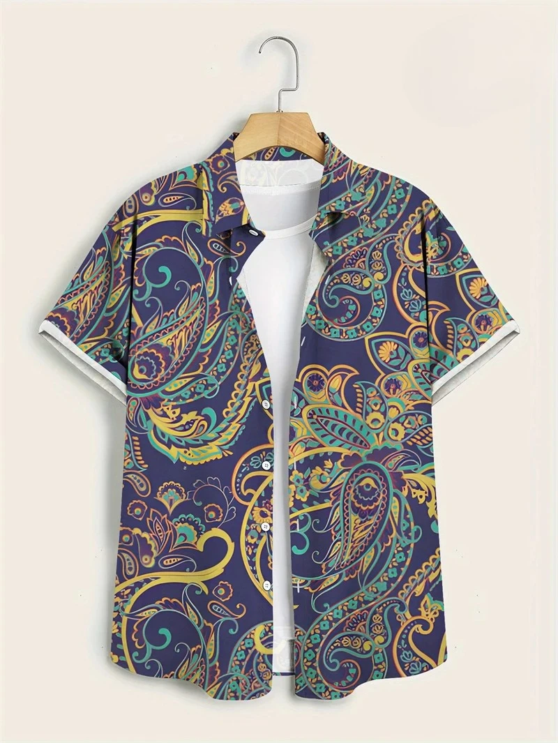 قميص هاواي رجالي بنقشة بيزلي م - مراجعة Vintage Hawaiian Floral Shirt وسعره