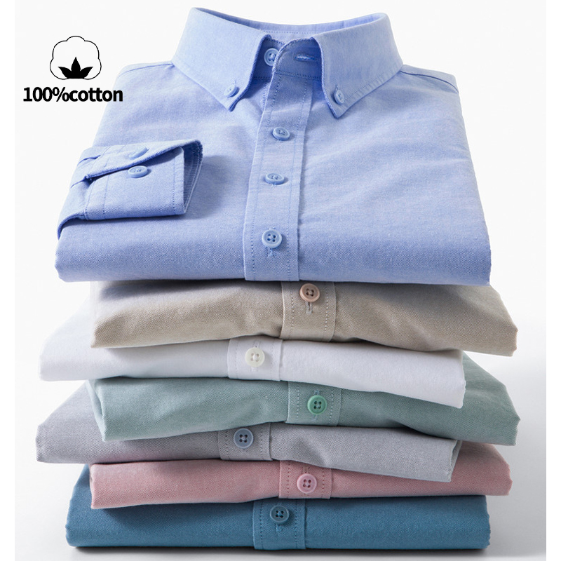 قميص أكسفورد رجالي 100% قطن -  - مراجعة Mandarin Collar Formal Shirt Slim Fit وسعره