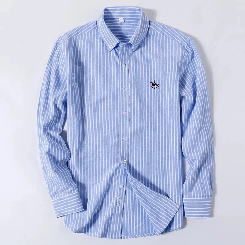S-6XL قمصان أكسفورد للرجال كم  - مراجعة Oxford Cotton Casual Shirt Business وسعره
