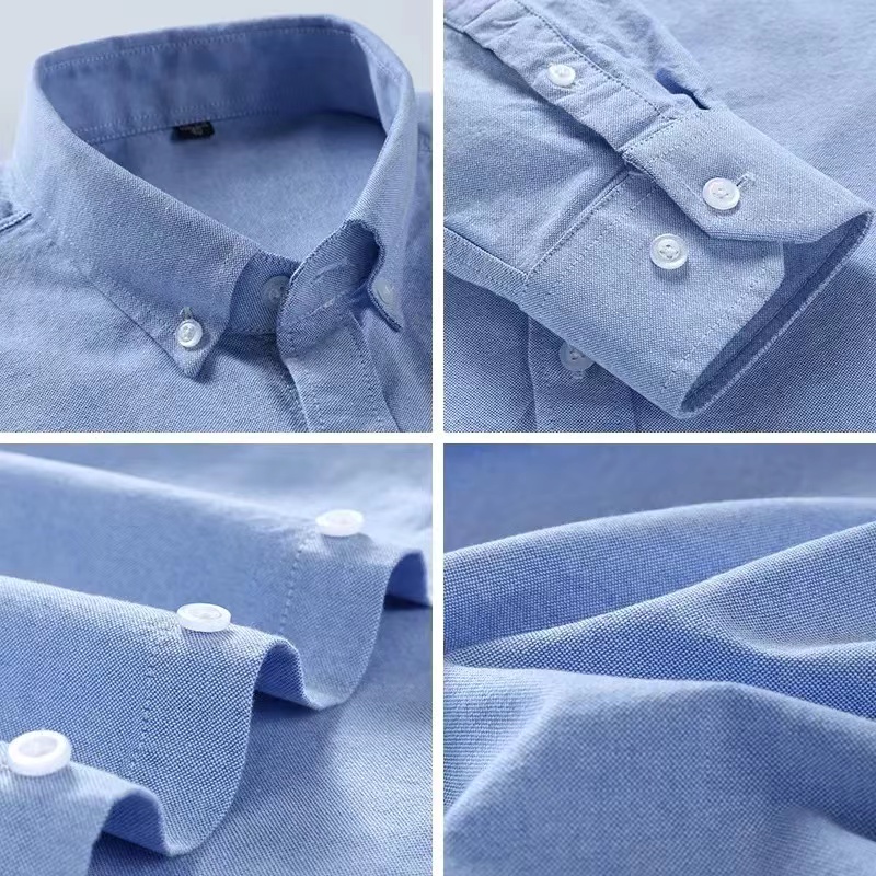 S-6XL قمصان أكسفورد للرجال كم  - مراجعة Oxford Cotton Casual Shirt Business وسعره
