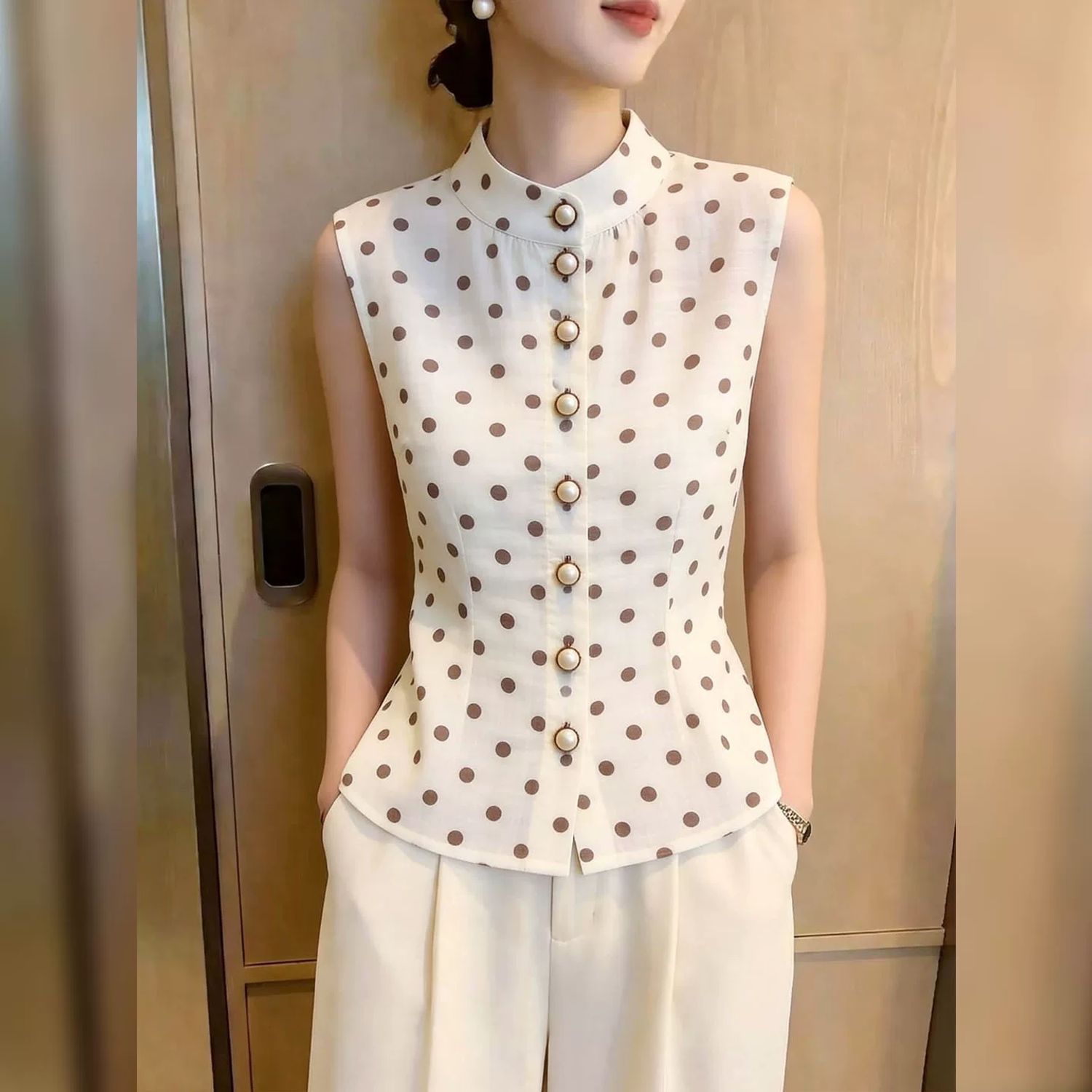 بلوزة بدون أكمام بياقة مانداري - مراجعة Mandarin Collar Formal Shirt Slim Fit وسعره