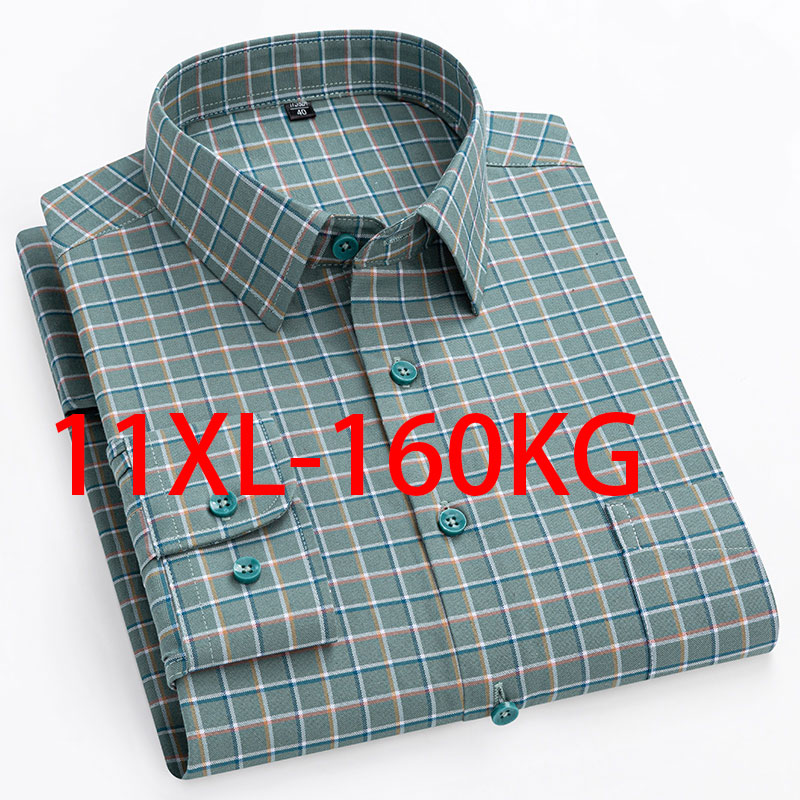 جديد 11XL 10XL قميص أكسفورد رج - مراجعة Oxford Cotton Casual Shirt Business وسعره