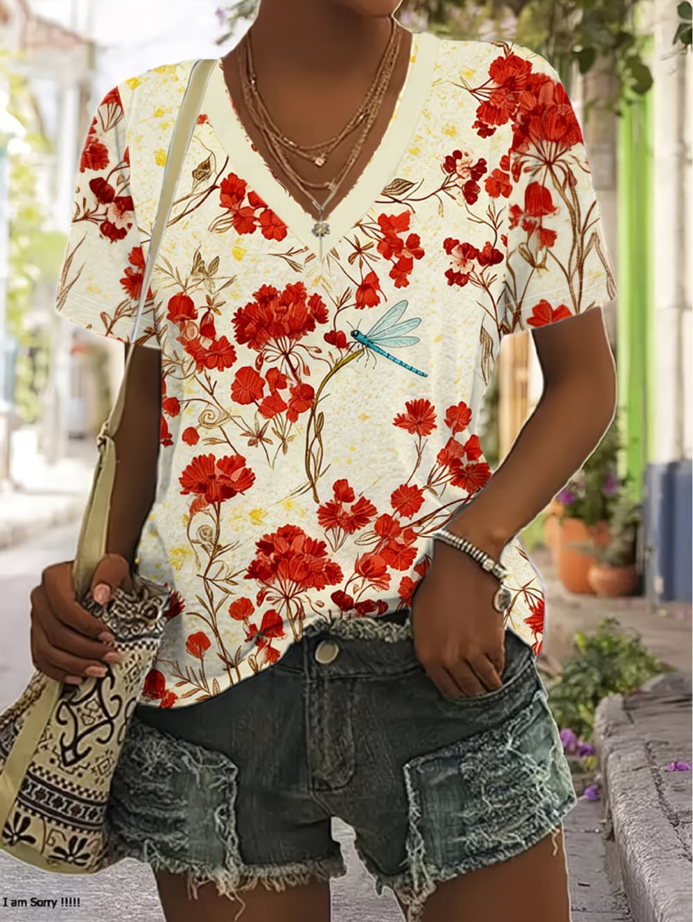 تي شيرت نسائي صيفي بتصميم زهور - مراجعة Vintage Hawaiian Floral Shirt وسعره