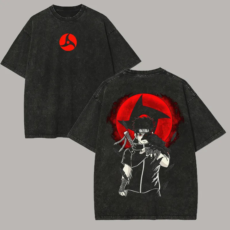 تي شيرت ناروتو شيسوي أوتشيها ب - مراجعة Acid Wash Vintage Graphic T Shirt وسعره
