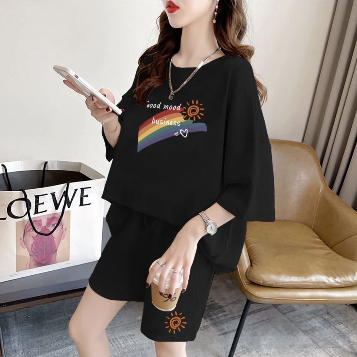 طقم شورت صيفي نسائي عصري، ملاب - مراجعة T-Shirts وسعره